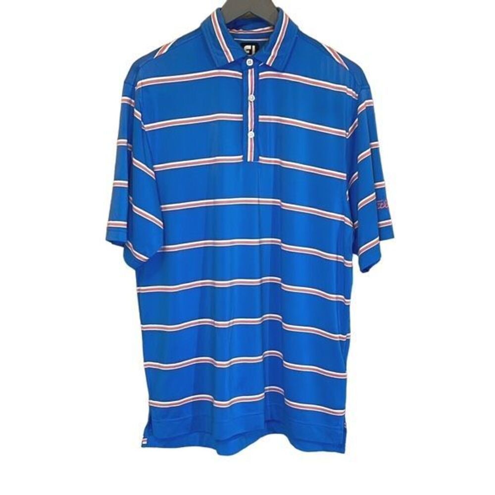Titleist Foot Joy Polo Golf Shirt. Size Medium.‎ Blue Striped .